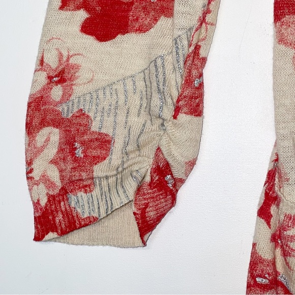 Guinevere | Anthropologie Floral Lightweight 3/4 Sleeve Sweater Cardigan Medium - Picture 3 of 7